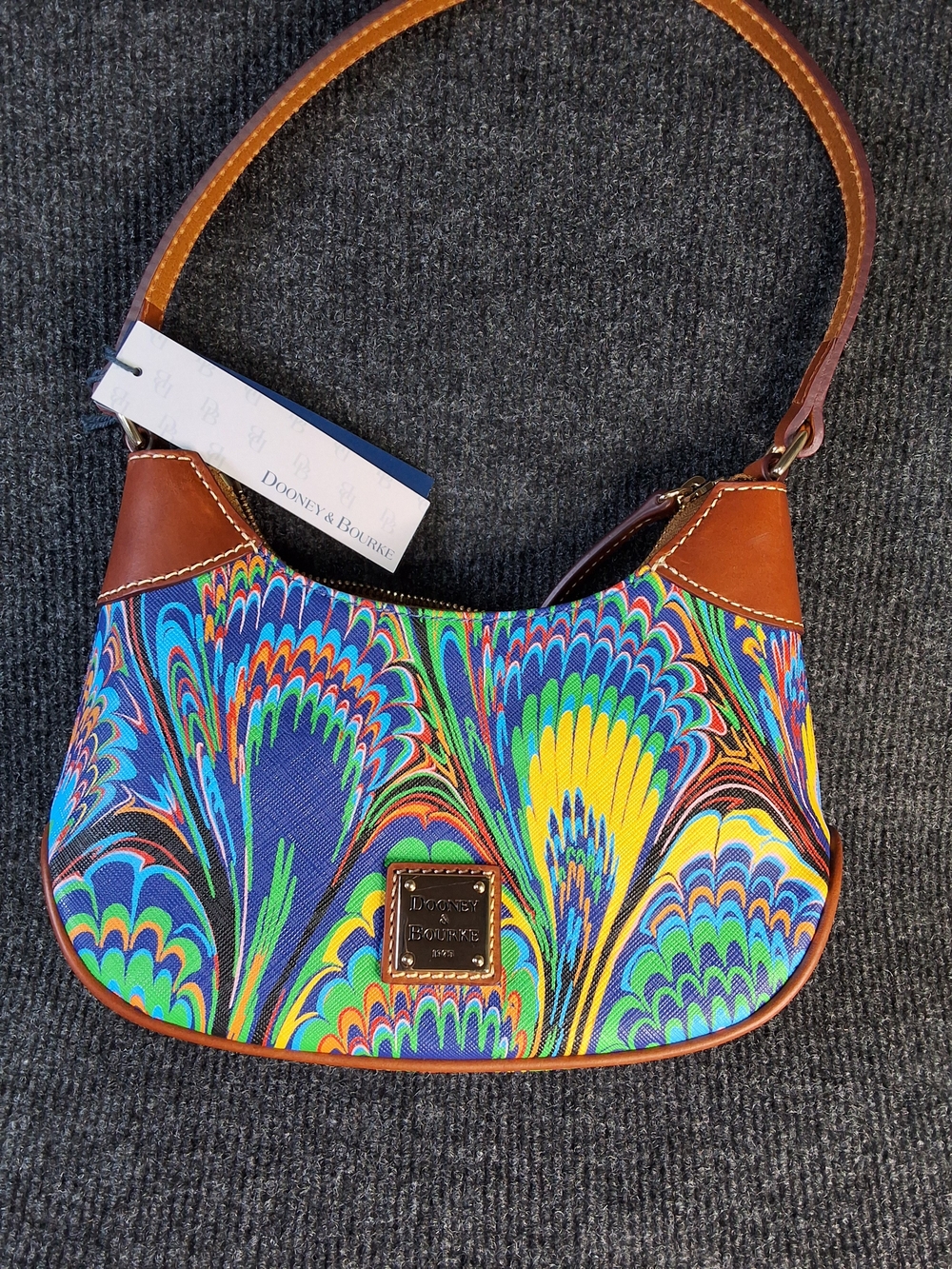 Dooney & Bourke Multicolor Peacock-Print Shoulder Bag